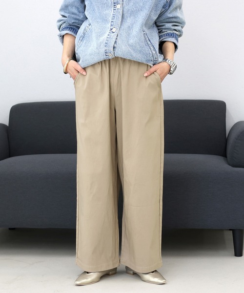 Aletta vita（アレッタビータ）の「裏起毛ストレッチストレートワイドパンツ（その他パンツ・レディース・モカ/ブラック・FREE）」の8枚目の写真