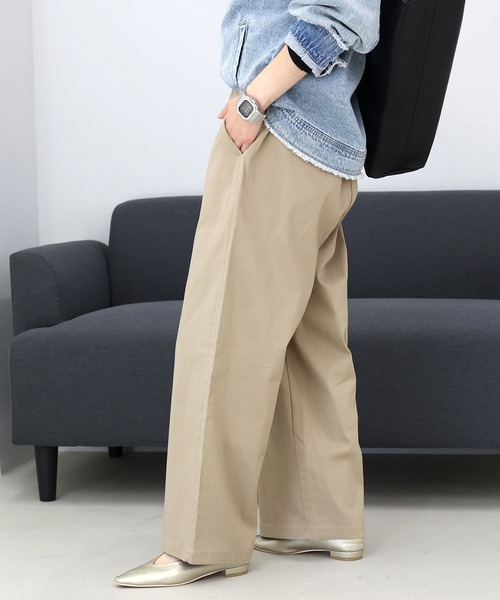 Aletta vita（アレッタビータ）の「裏起毛ストレッチストレートワイドパンツ（その他パンツ・レディース・モカ/ブラック・FREE）」の9枚目の写真