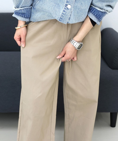 Aletta vita（アレッタビータ）の「裏起毛ストレッチストレートワイドパンツ（その他パンツ・レディース・モカ/ブラック・FREE）」の11枚目の写真