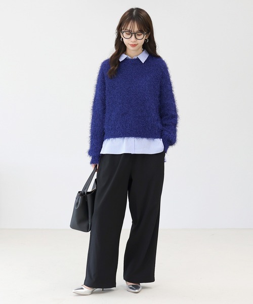 Aletta vita（アレッタビータ）の「裏起毛ストレッチストレートワイドパンツ（その他パンツ・レディース・モカ/ブラック・FREE）」の17枚目の写真