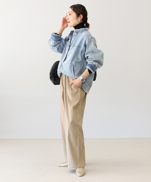 Aletta vita（アレッタビータ）の「裏起毛ストレッチストレートワイドパンツ（その他パンツ・レディース・モカ/ブラック・FREE）」の5枚目の写真