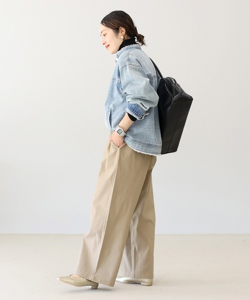 Aletta vita（アレッタビータ）の「裏起毛ストレッチストレートワイドパンツ（その他パンツ・レディース・モカ/ブラック・FREE）」の6枚目の写真