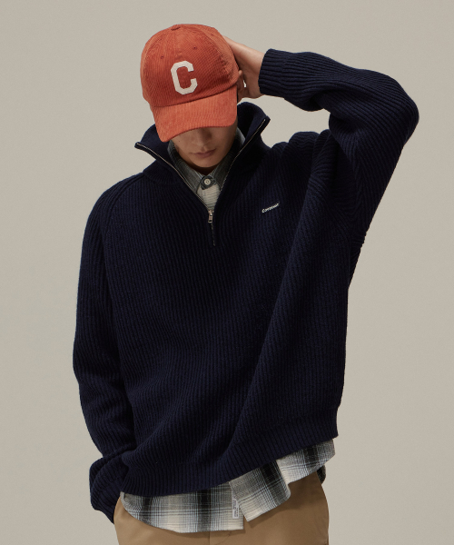 COVERNAT（カバーナット）の「アセンティックワッペンハーフジップニットダークネイビー（ニット/セーター・レディース・その他・X-LARGE/SMALL/MEDIUM/LARGE）」の2枚目の写真