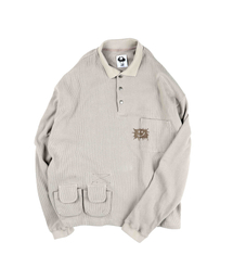 TWOSPC（トゥースペイス）の「クレッカー モンスター マルチポケット ワッフルTシャツ [ベージュ]（ポロシャツ）」