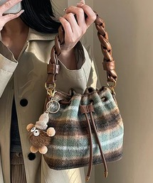 gossip！ロサンゼルス | Y2K チェックパターン 2way巾着ショルダーバック(ハンドバッグ)