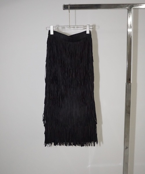 chuclla（チュクラ）の「レイヤードフリンジ ロングスカート chw25a139（スカート・レディース・ブラック・FREE）」の10枚目の写真
