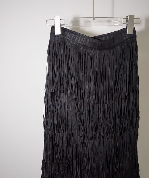 chuclla（チュクラ）の「レイヤードフリンジ ロングスカート chw25a139（スカート・レディース・ブラック・FREE）」の11枚目の写真