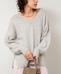 NOLLEY’S Sophi | 《手洗い可能》モヘヤスパンコールVネックプルオーバー(ニット/セーター)