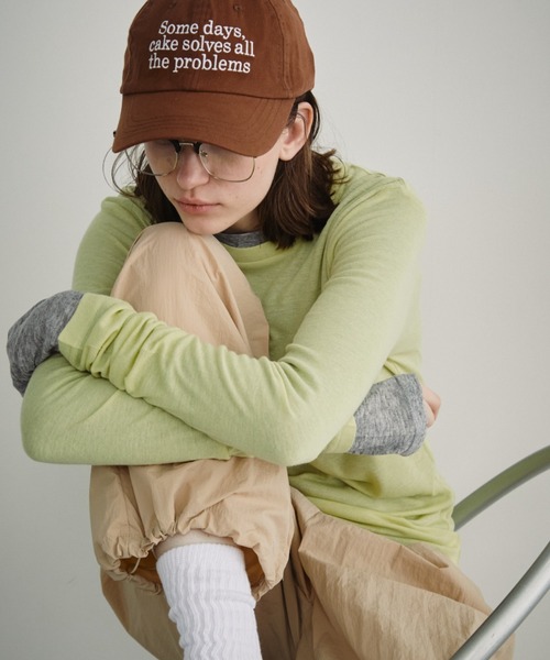 Auntie Rosa Holiday（アンティローザホリデー）の「シアーリブサムホールプルオーバー（Tシャツ/カットソー・レディース・グレー/ブラック/アイボリー/ピンク/ライム/ネイビー/ラベンダー・FREE）」の8枚目の写真