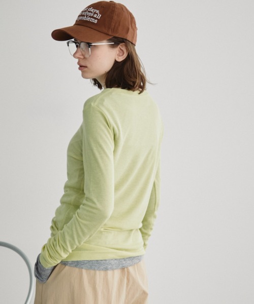 Auntie Rosa Holiday（アンティローザホリデー）の「シアーリブサムホールプルオーバー（Tシャツ/カットソー・レディース・グレー/ブラック/アイボリー/ピンク/ライム/ネイビー/ラベンダー・FREE）」の12枚目の写真