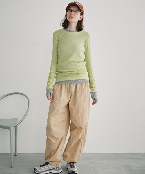 Auntie Rosa Holiday（アンティローザホリデー）の「シアーリブサムホールプルオーバー（Tシャツ/カットソー・レディース・グレー/ブラック/アイボリー/ピンク/ライム/ネイビー/ラベンダー・FREE）」の14枚目の写真