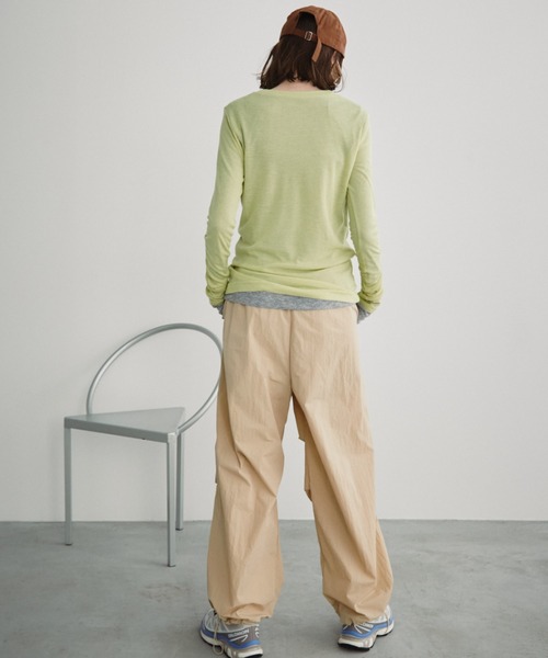 Auntie Rosa Holiday（アンティローザホリデー）の「シアーリブサムホールプルオーバー（Tシャツ/カットソー・レディース・グレー/ブラック/アイボリー/ピンク/ライム/ネイビー/ラベンダー・FREE）」の17枚目の写真