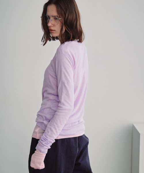 Auntie Rosa Holiday（アンティローザホリデー）の「シアーリブサムホールプルオーバー（Tシャツ/カットソー・レディース・グレー/ブラック/アイボリー/ピンク/ライム/ネイビー/ラベンダー・FREE）」の22枚目の写真