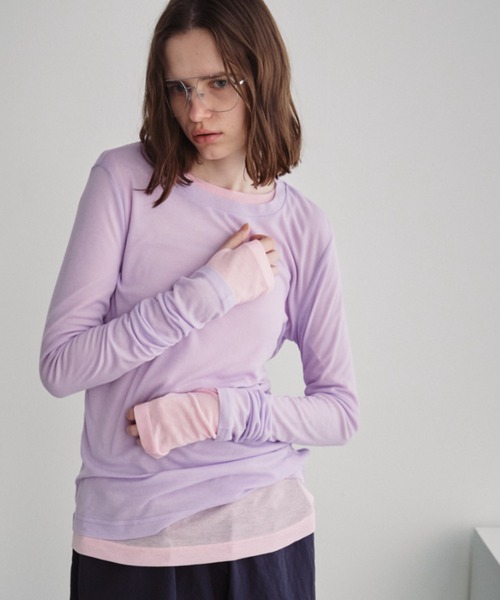 Auntie Rosa Holiday（アンティローザホリデー）の「シアーリブサムホールプルオーバー（Tシャツ/カットソー・レディース・グレー/ブラック/アイボリー/ピンク/ライム/ネイビー/ラベンダー・FREE）」の19枚目の写真