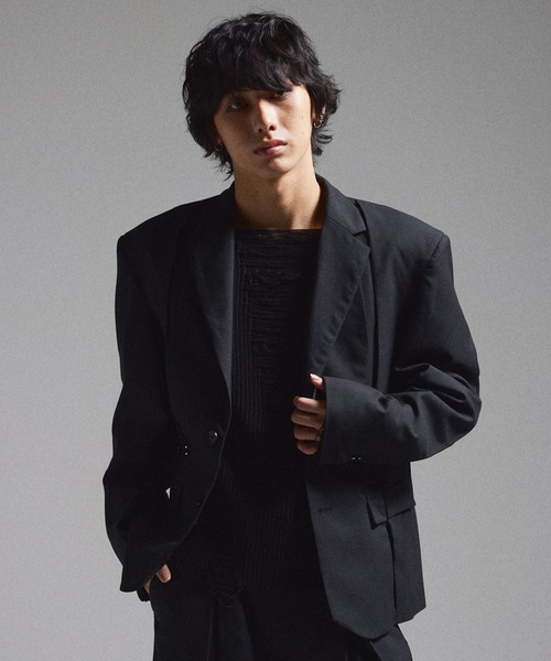 GRANCY（グランシー）の「【GRANCY】Pierced Damage Knit / ピアスダメージニット（ニット/セーター・メンズ・ネイビー/レッド/ブラック・S/M/L）」の16枚目の写真