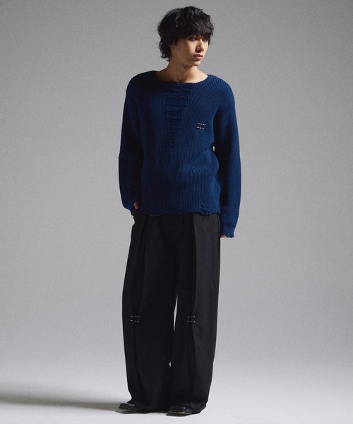 GRANCY】Pierced Damage Knit / ピアスダメージニット（ニット