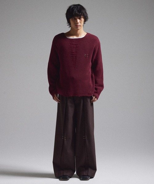 GRANCY】Pierced Damage Knit / ピアスダメージニット（ニット