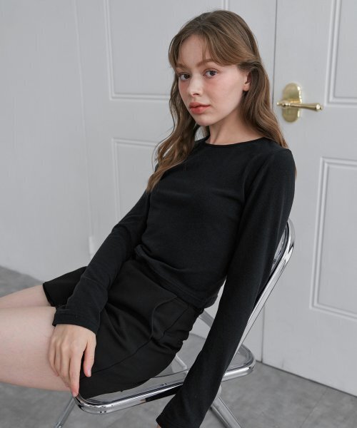 5OML（オーオーエムエル）の「レイヤードスリムロングスリーブ（メランジェグレー）（Tシャツ/カットソー・レディース・グレー・MEDIUM/LARGE）」の5枚目の写真