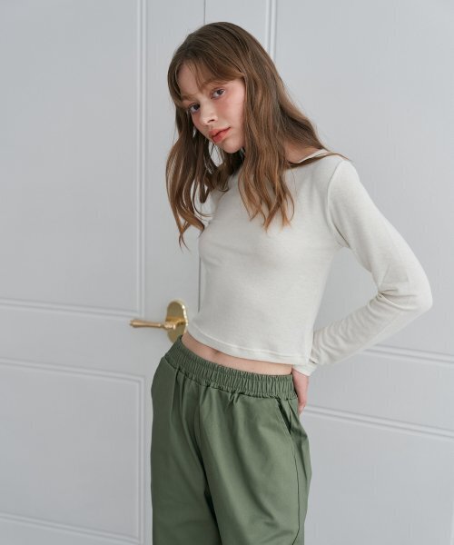 5OML（オーオーエムエル）の「レイヤードスリムロングスリーブ（メランジェグレー）（Tシャツ/カットソー・レディース・グレー・MEDIUM/LARGE）」の6枚目の写真