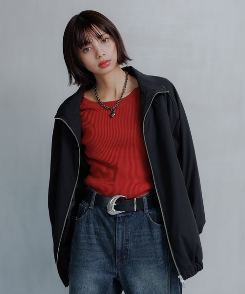 PAGEBOY（ページボーイ）の「レトロウインドブレーカー（ナイロンジャケット・レディース・ブラック/オフホワイト・FREE）」の8枚目の写真