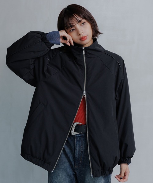 PAGEBOY（ページボーイ）の「レトロウインドブレーカー（ナイロンジャケット・レディース・ブラック/オフホワイト・FREE）」の9枚目の写真