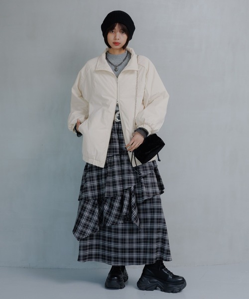 PAGEBOY（ページボーイ）の「レトロウインドブレーカー（ナイロンジャケット・レディース・ブラック/オフホワイト・FREE）」の12枚目の写真