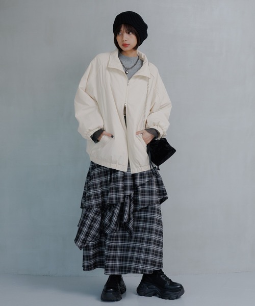 PAGEBOY（ページボーイ）の「レトロウインドブレーカー（ナイロンジャケット・レディース・ブラック/オフホワイト・FREE）」の13枚目の写真