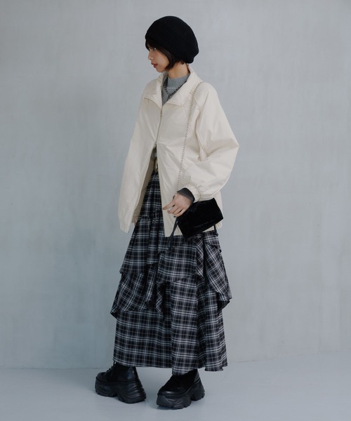 PAGEBOY（ページボーイ）の「レトロウインドブレーカー（ナイロンジャケット・レディース・ブラック/オフホワイト・FREE）」の14枚目の写真