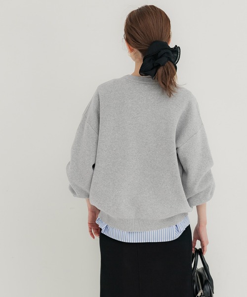 coca(coca)(コカ)の「スウェットライクニット プリントトップス(ニット/セーター・レディース・グレー/チャコール・L/M/S)」の5枚目の写真