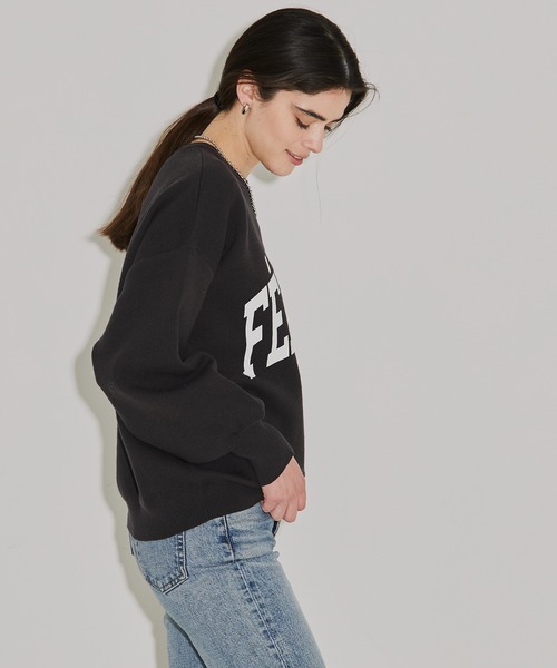 coca(coca)(コカ)の「スウェットライクニット プリントトップス(ニット/セーター・レディース・グレー/チャコール・L/M/S)」の10枚目の写真