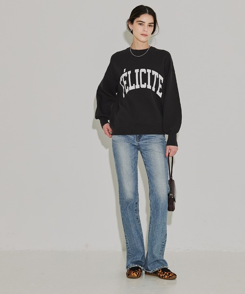 coca(coca)(コカ)の「スウェットライクニット プリントトップス(ニット/セーター・レディース・グレー/チャコール・L/M/S)」の11枚目の写真