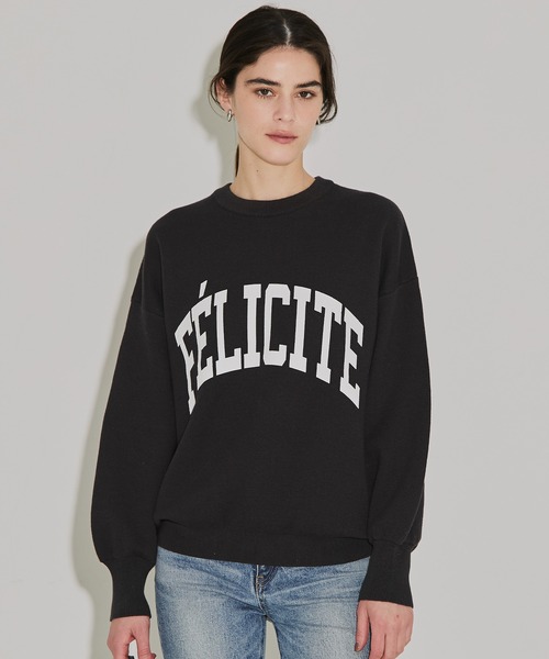 coca(coca)(コカ)の「スウェットライクニット プリントトップス(ニット/セーター・レディース・グレー/チャコール・L/M/S)」の14枚目の写真