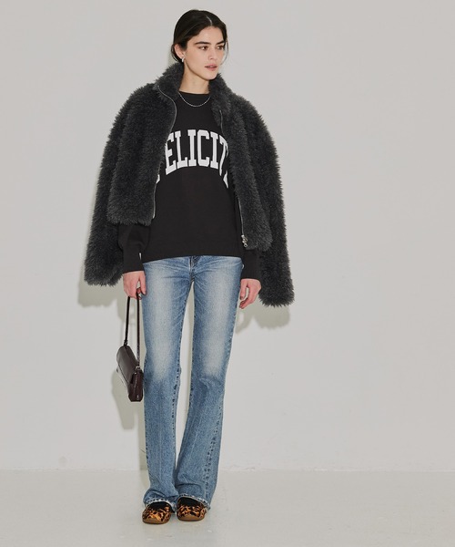 coca(coca)(コカ)の「スウェットライクニット プリントトップス(ニット/セーター・レディース・グレー/チャコール・L/M/S)」の15枚目の写真