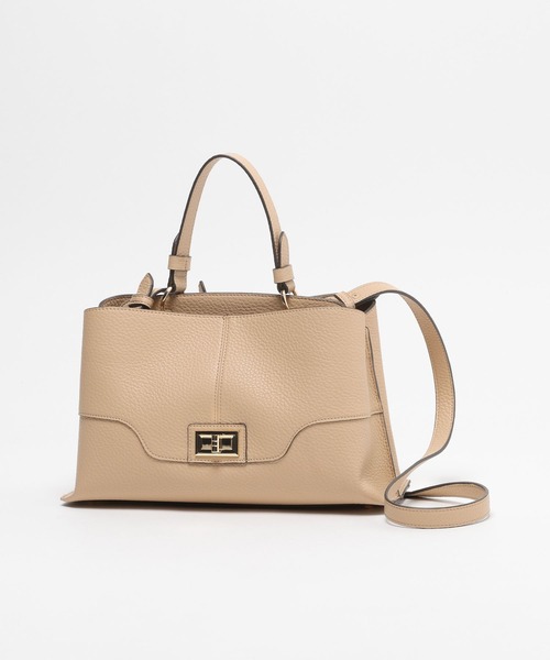 GLOBAL WORK(グローバルワーク)の「メタルワンハンドル2WAYバック/620978(ショルダーバッグ・レディース・アイボリー/ブラック/ベージュ系その他2・ONE SIZE)」の12枚目の写真