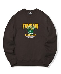 ファミリアクランチグラフィック クルーネック - ブラウン
