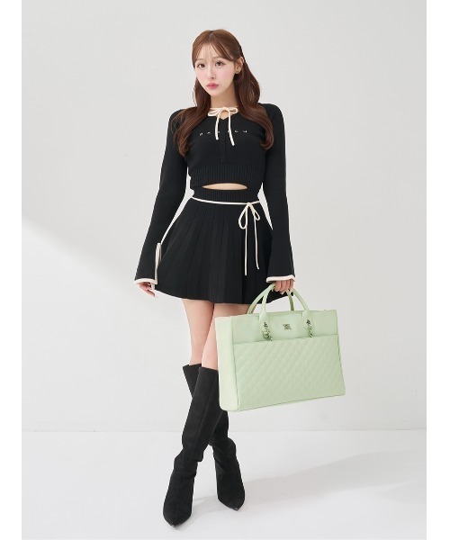 Darich(ダーリッチ)の「DDキルティングワイドマルチトートバッグ(トートバッグ・レディース・サックスブルー/ブラック/ホワイト/ピンク/イエロー/ミント/パープル・FREE)」の17枚目の写真