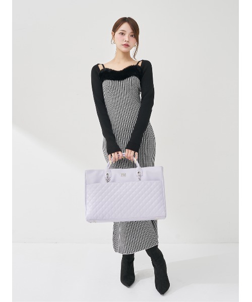 Darich(ダーリッチ)の「DDキルティングワイドマルチトートバッグ(トートバッグ・レディース・サックスブルー/ブラック/ホワイト/ピンク/イエロー/ミント/パープル・FREE)」の18枚目の写真