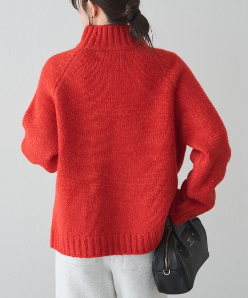 PUAL CE CIN(ピュアルセシン)の「アルパカ混ハイネックニットプルオーバー(ニット/セーター・レディース・キャメル/ブラック/オレンジ・FREE)」の12枚目の写真