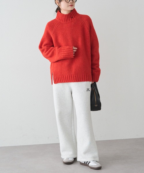 PUAL CE CIN(ピュアルセシン)の「アルパカ混ハイネックニットプルオーバー(ニット/セーター・レディース・キャメル/ブラック/オレンジ・FREE)」の13枚目の写真