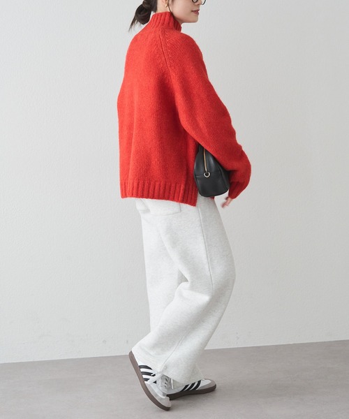 PUAL CE CIN(ピュアルセシン)の「アルパカ混ハイネックニットプルオーバー(ニット/セーター・レディース・キャメル/ブラック/オレンジ・FREE)」の14枚目の写真