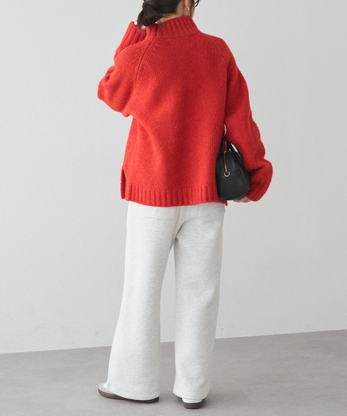 PUAL CE CIN(ピュアルセシン)の「アルパカ混ハイネックニットプルオーバー(ニット/セーター・レディース・キャメル/ブラック/オレンジ・FREE)」の6枚目の写真