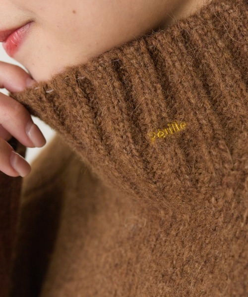 PUAL CE CIN(ピュアルセシン)の「アルパカ混ハイネックニットプルオーバー(ニット/セーター・レディース・キャメル/ブラック/オレンジ・FREE)」の18枚目の写真