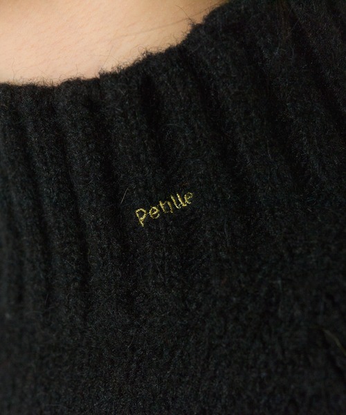 PUAL CE CIN(ピュアルセシン)の「アルパカ混ハイネックニットプルオーバー(ニット/セーター・レディース・キャメル/ブラック/オレンジ・FREE)」の8枚目の写真