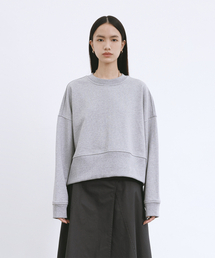 OV COTTON SWEATSHIRT GREY オーバーサイズコットンスウェットシャツグレー