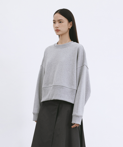 MONOPHOBIA(モノフォビア)の「OV COTTON SWEATSHIRT GREY オーバーサイズコットンスウェットシャツグレー(スウェット・レディース・その他・FREE)」の2枚目の写真