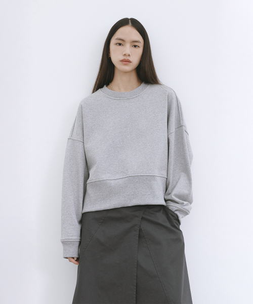 MONOPHOBIA(モノフォビア)の「OV COTTON SWEATSHIRT GREY オーバーサイズコットンスウェットシャツグレー(スウェット・レディース・その他・FREE)」の4枚目の写真
