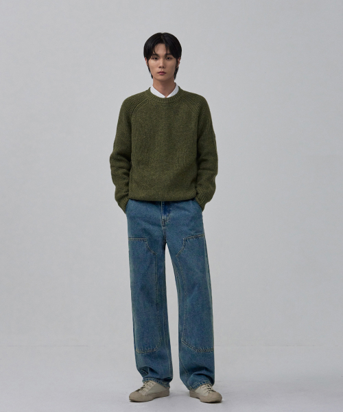 OURDAYZ（アワーデイズ）の「パッチカーペンターセミワイドデニムパンツ[ブルー]（デニムパンツ・レディース・その他・LARGE/MEDIUM/X-LARGE）」の4枚目の写真