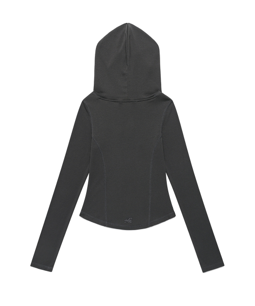 Cavish（カビシ）の「W SLIM LINE HOODIE CHARCOAL(CV2FSFM401A)（パーカー・レディース・チャコール・FREE）」の2枚目の写真