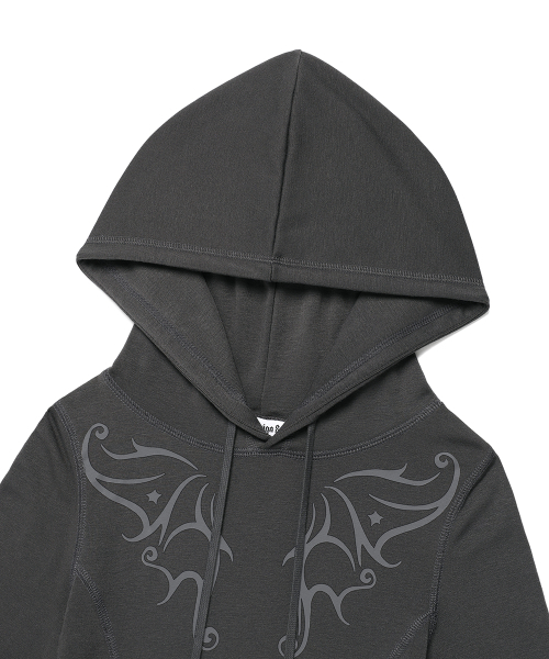 Cavish（カビシ）の「W SLIM LINE HOODIE CHARCOAL(CV2FSFM401A)（パーカー・レディース・チャコール・FREE）」の3枚目の写真
