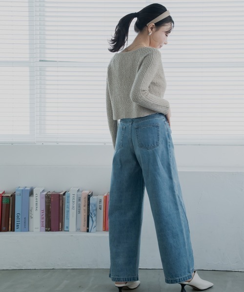 Petitjo(プッチージョ)の「小さいサイズ スラブニットカーディガン 低身長さん・小柄女性(カーディガン/ボレロ・レディース・ダークブルー/ベージュ・PL/PM/PS/PSS)」の7枚目の写真